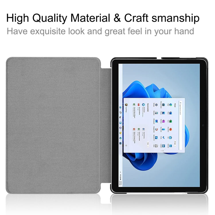 Grey leather flip tablet case with front cover and viewing stand for Surface Pro 8