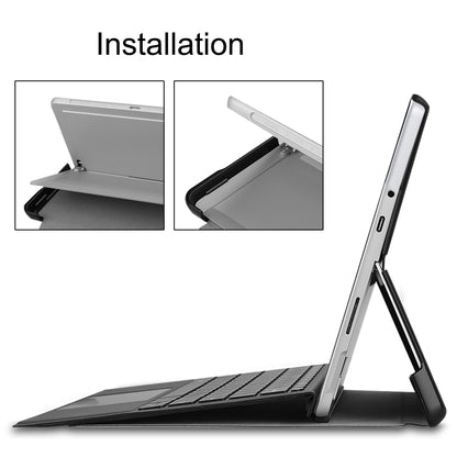 Grey leather flip tablet case with adjustable viewing stand and side ports