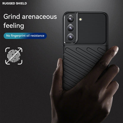 Black rugged TPU phone case with textured back and non-slip style grip