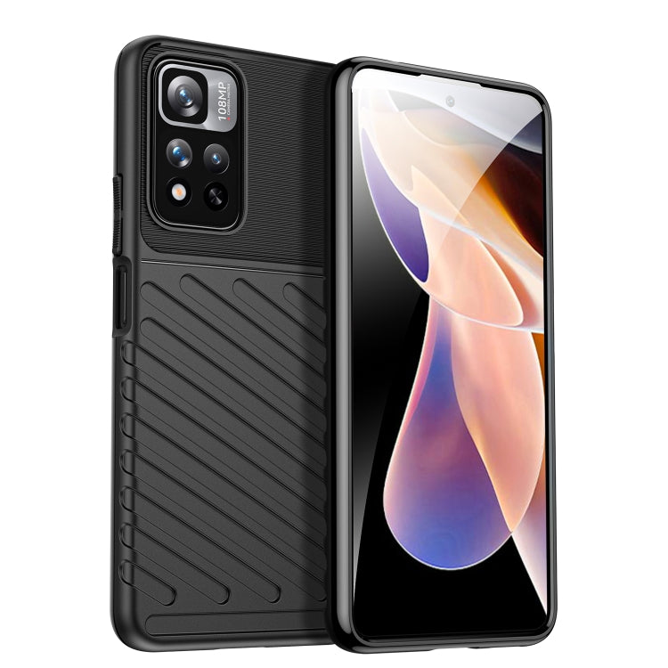 Black rugged TPU phone case with textured ridges, camera opening, and protective lip