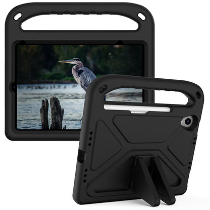 Black shockproof EVA tablet case with triangle stand and rear camera opening