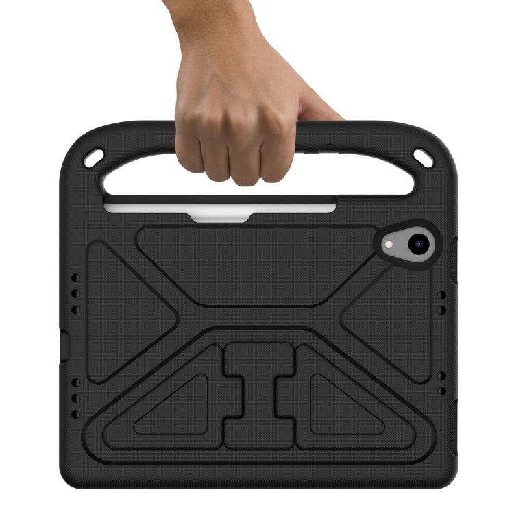 Black shockproof EVA tablet case with top handle and rear protective shell