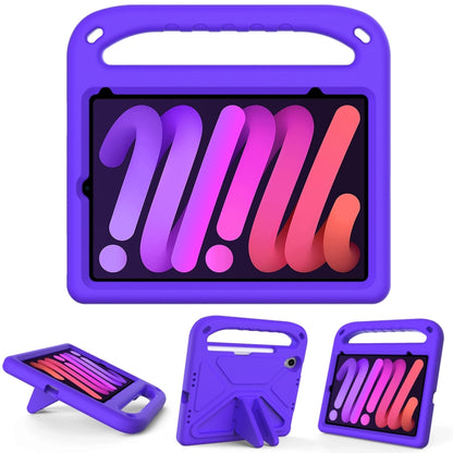 Purple EVA shockproof tablet case with handle and triangle stand