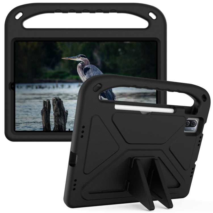 Black EVA shockproof tablet case with handle and triangle stand