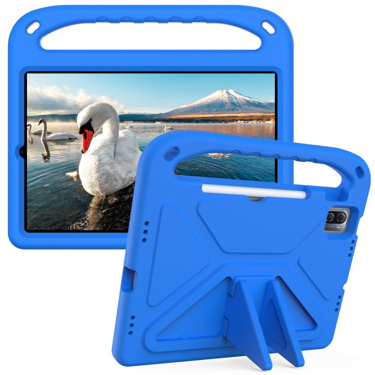 Blue EVA shockproof tablet case with handle and triangle stand
