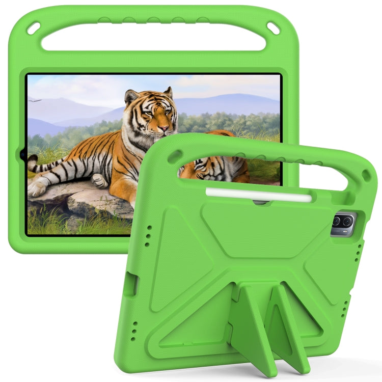 Green EVA shockproof tablet case with handle and triangle stand