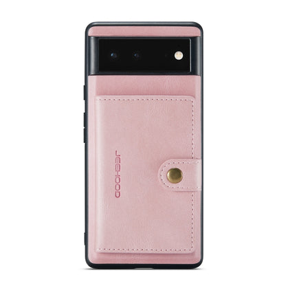Pink magnetic phone case with detachable card holder pocket and gold-tone snap