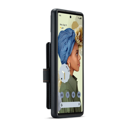 Black magnetic phone case with detachable card pocket, shown on a phone