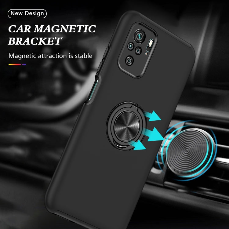 Black phone case with magnetic ring holder and rear camera cutouts