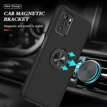 Black phone case with magnetic ring holder and rear camera cutouts