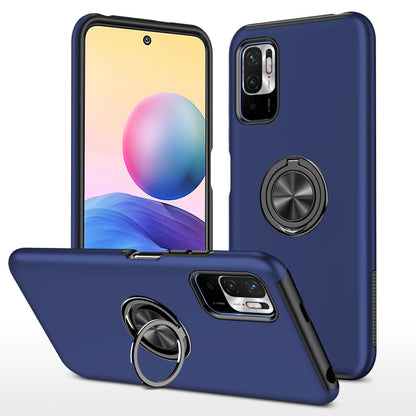 Dark blue magnetic phone case with invisible ring holder and phone-side button cutouts