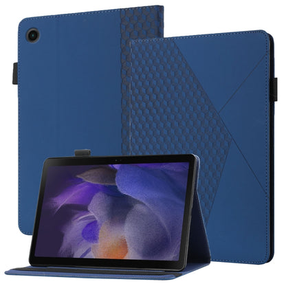 Blue rhombus-texture flip tablet leather case with card slots and stand