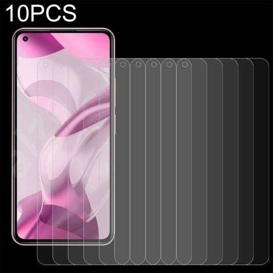 Phone screen protector set of 10 tempered glass, clear 2.5D rounded edges