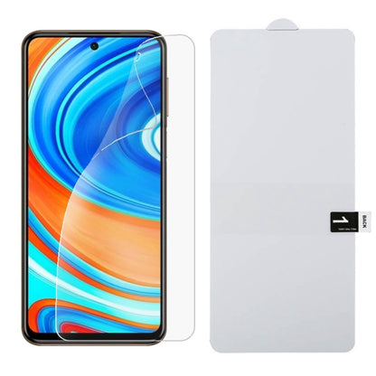 Full-screen explosion-proof hydrogel screen protector film with clear installation tab