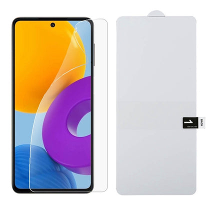 Full-screen hydrogel screen protector film applied on smartphone
