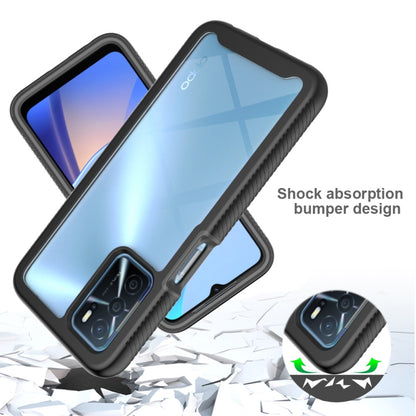 Black shockproof phone case with textured bumper and camera cutout for OPPO A16