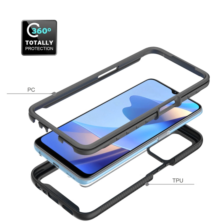 Shockproof phone case with black PC and TPU, raised screen and camera protection