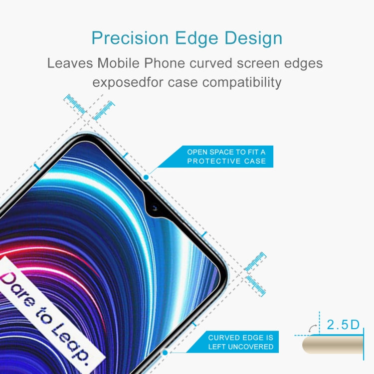 Tempered glass screen protector showing precision edge design for curved phone screens