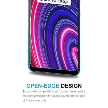 Tempered glass screen protector showing open-edge design for screen-only coverage