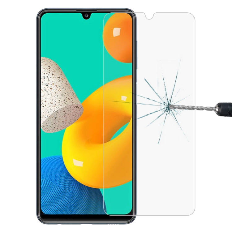 Tempered glass screen protector fitted on smartphone front with cracked impact test