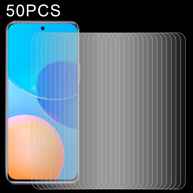 Tempered glass screen protector set, 50-pack, 0.26mm 9H, 2.5D curved fit