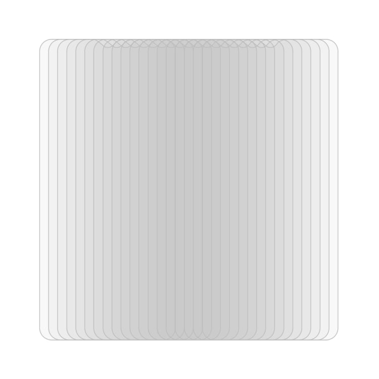 Pack of 50 clear tempered glass screen protector films with 2.5D curved edges.