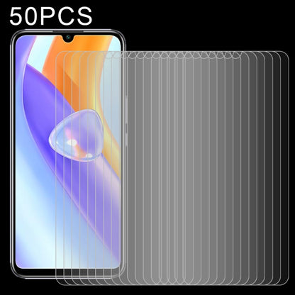 Clear 50-pack tempered glass screen protectors, 0.26mm 9H, 2.5D curved