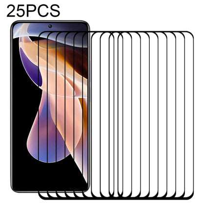 Tempered glass screen protector set, 25 pieces in stack with aligned cutouts