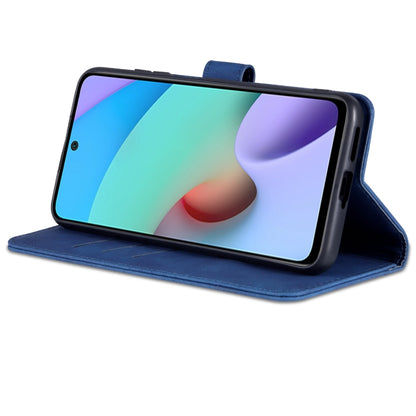 Blue flip phone case opened to a horizontal viewing stand
