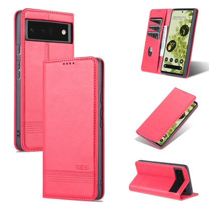 Red flip phone case with textured leather-look finish and magnetic closure