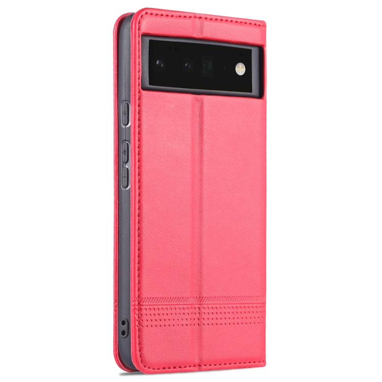 Red leather-look flip phone case with slim back and camera cutout