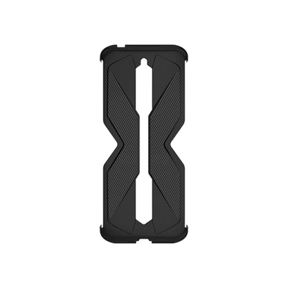 Black double slide phone case with textured grips and large vertical back cutout