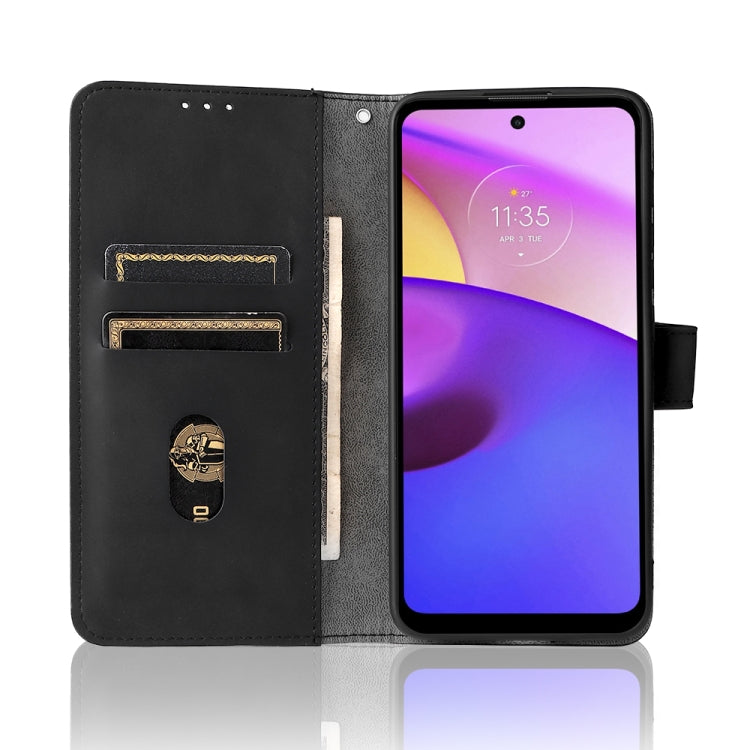 Black magnetic flip phone case with card slots and inner wallet pocket