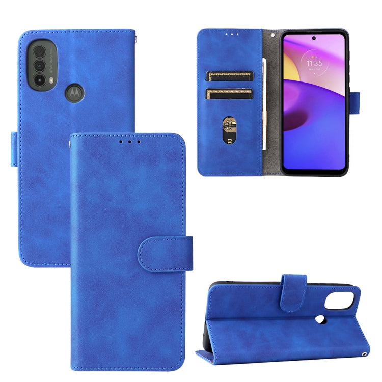 Blue magnetic flip phone case with card slots, wallet pocket, and kickstand
