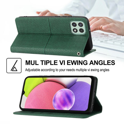 Green flip phone case with wrist strap and adjustable viewing stand