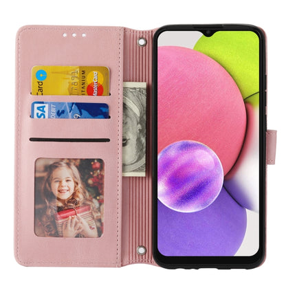 Pink leather flip case with card holder window and magnetic clasp; phone screen visible