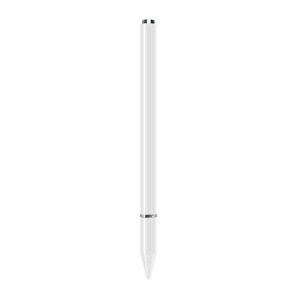White magnetic stylus pen with disc tip for mobile phones and tablets