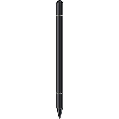 Black stylus pen with pointed tip and slim body for tablet or phone use
