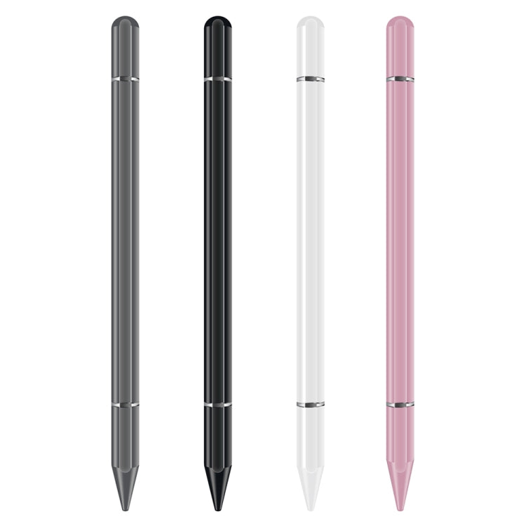 Set of four stylus pens in gray, black, white, and rose pink