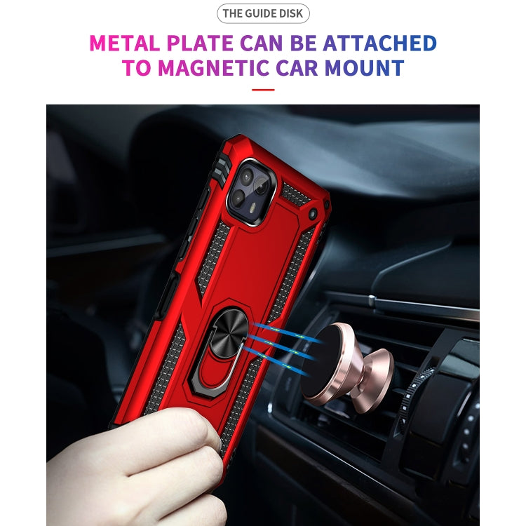 Red phone case with metal ring plate for magnetic car mount