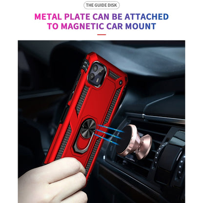 Red phone case with metal ring plate for magnetic car mount