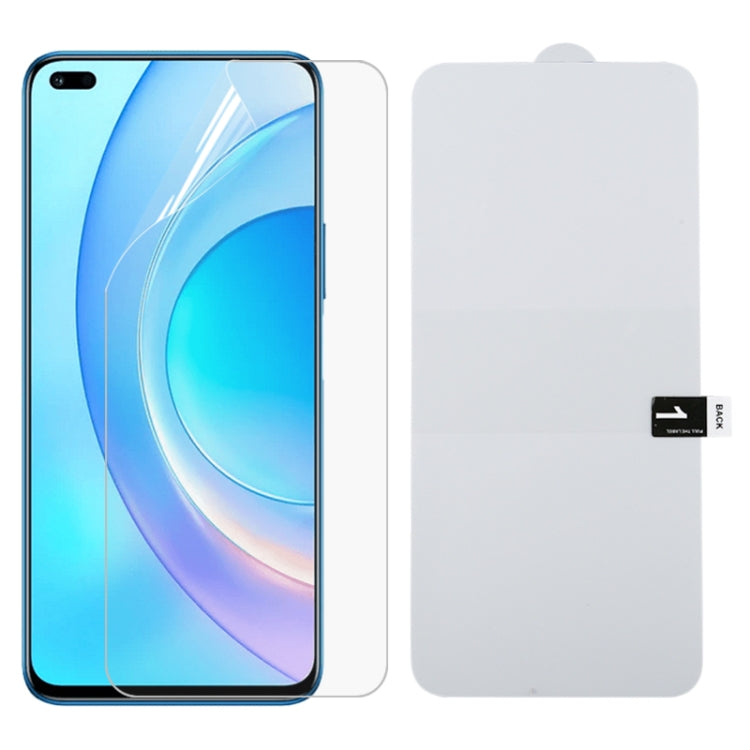 Full-screen hydrogel screen protector with rounded edges for a smartphone