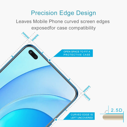 2.5D tempered glass edge design guide for case compatibility, open space shown