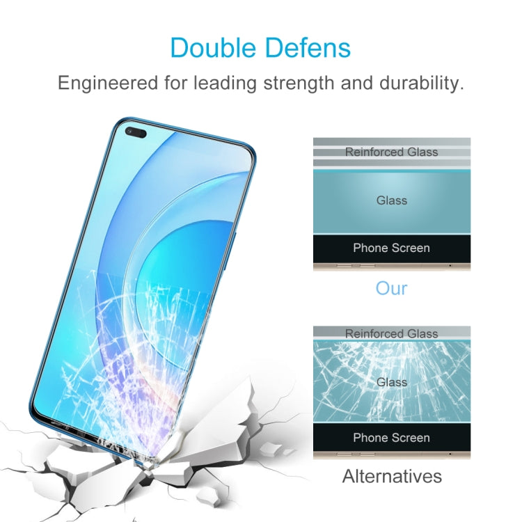 Tempered glass screen protector with reinforced strength, shatter-resistant layer diagram