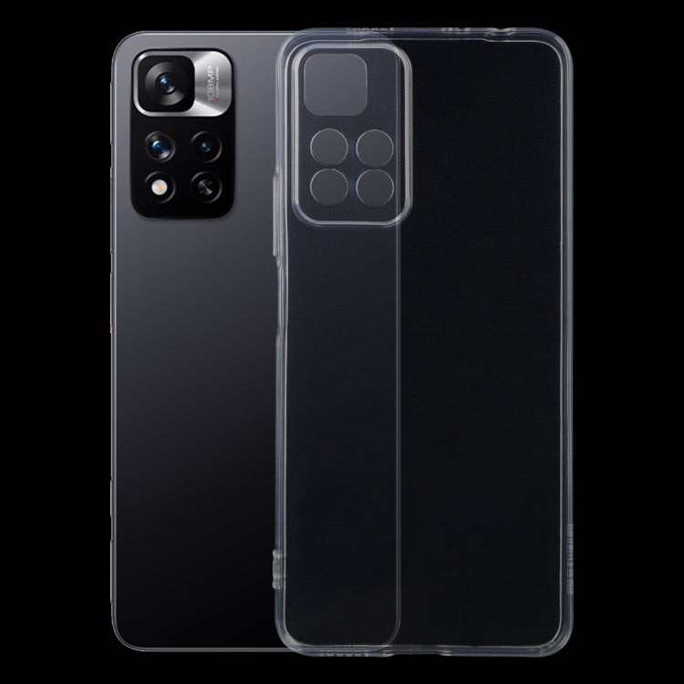 Clear TPU phone case front and back view with camera cutout and side openings