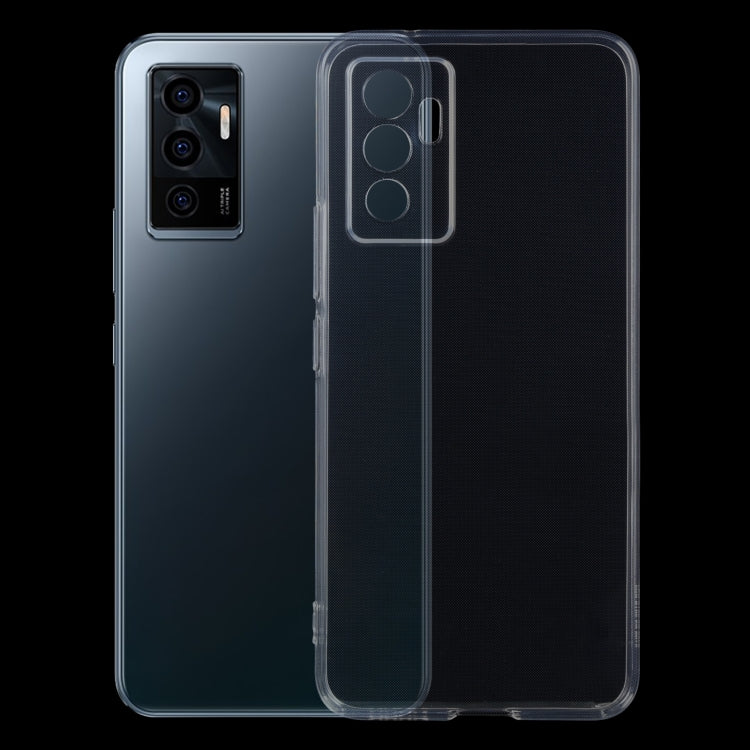 Clear TPU phone case back view with camera cutout and slim profile