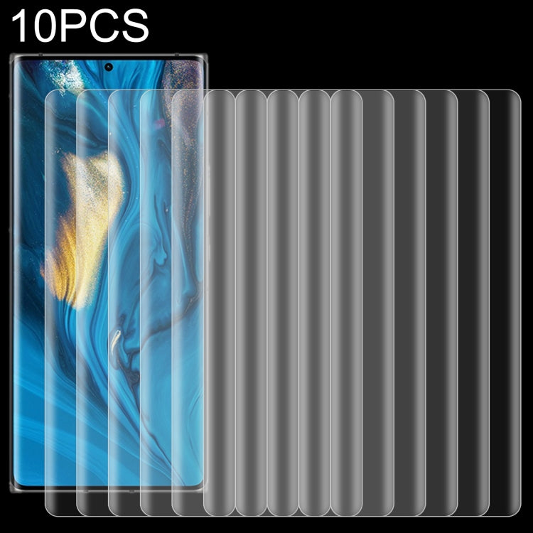 Set of 10 clear 2.5D tempered glass screen protectors, multiple sheets
