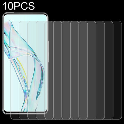 Phone with clear 2.5D tempered glass screen protector, set of multiple sheets