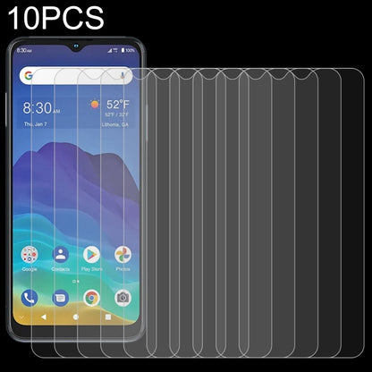 10-pack 2.5D tempered glass screen protectors for smartphone, applied across the display