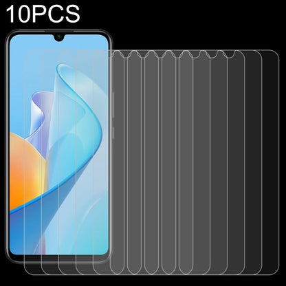 Phone with clear 2.5D tempered glass screen protector, set of multiple sheets
